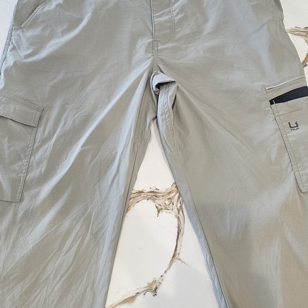 Huk Gray Cargo Pants with Classic Straight-Leg Design